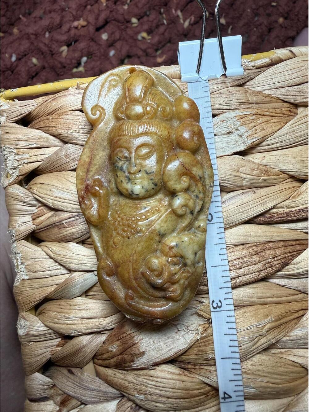 Vintage Chinese Jade Carved Figurine Pendant